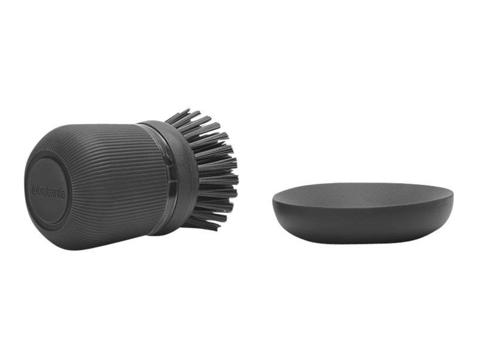 brabantia - soap dispensing dish brush - polyester - dark grey brabantia - soap dispensing dish brush - polyester - dark grey